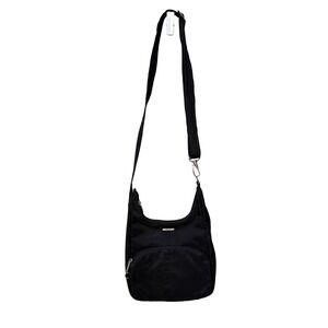 Travelon Black Anti-Theft Crossbody Bag RFID Shielded Pocket Teal Lining